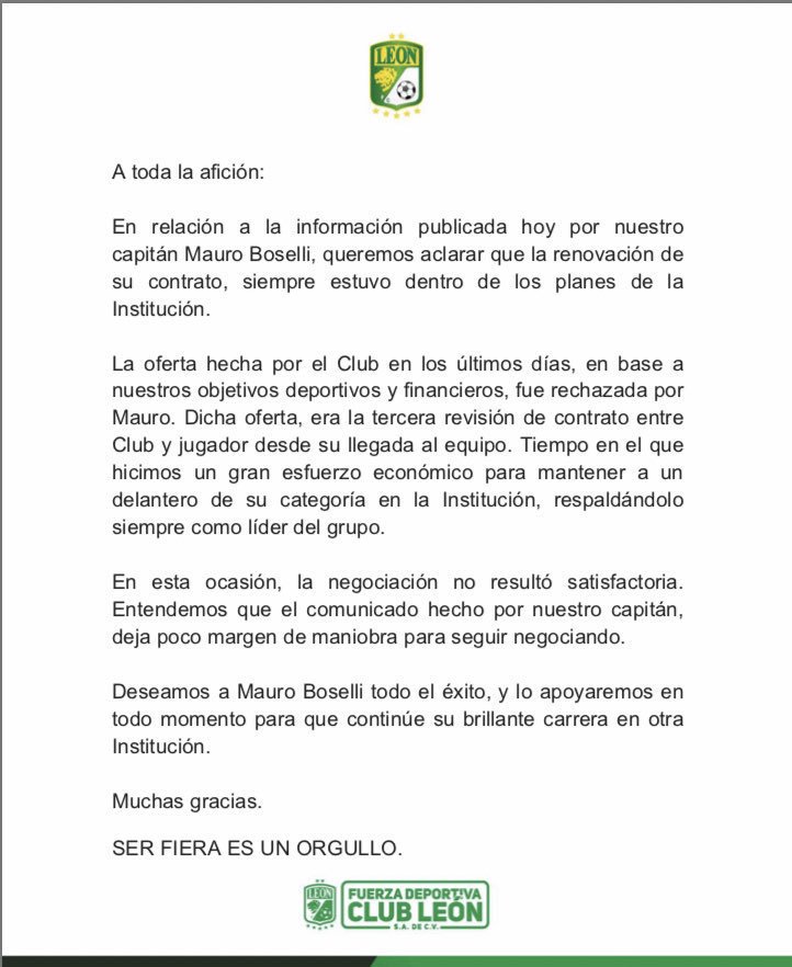 loree_solorzano's tweet image. #Draft2018

León responde al comunicado de Mauro Boselli 👇😣