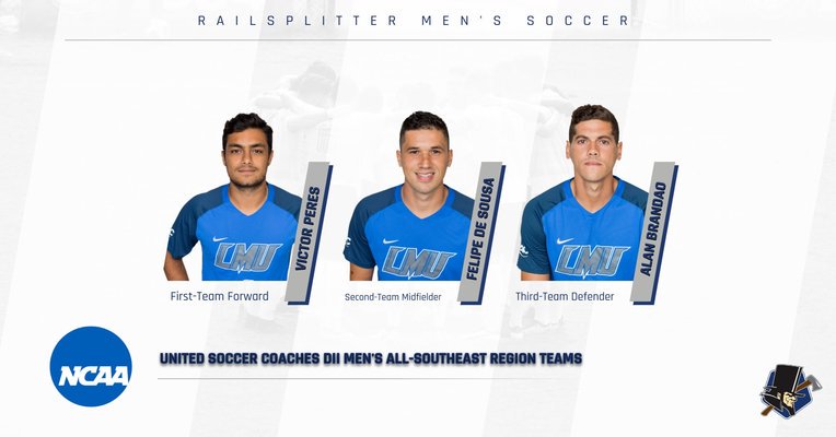 LMURailsplitter's tweet photo. Congrats to Victor Peres (first team), Felipe de Sousa (second team) and Alan Brandao (third team) for being selected to represent #LMUMSOC on the 2018 United Soccer Coaches NCAA Division II Men's All-Southeast Region Team! #GoSplitters
STORY:https://t.co/u7uveXfTF6 https://t.co/eaj8XfYeqk
