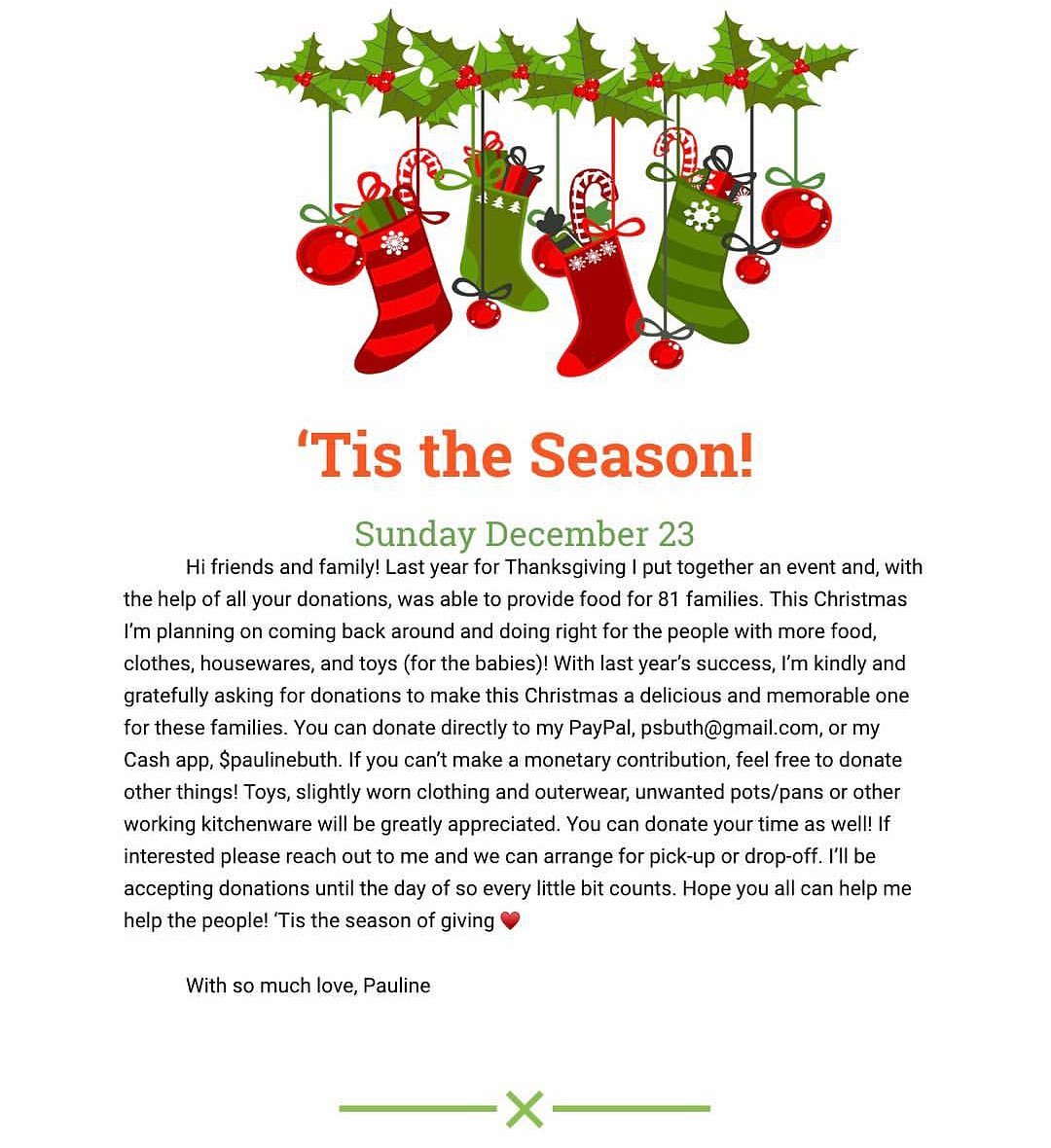 Hi all! I would like to ask for your help in donating something to those in need. My friend is accepting donations and will be providing these to a local shelter right before Christmas. ❤ #tistheseasonofgiving