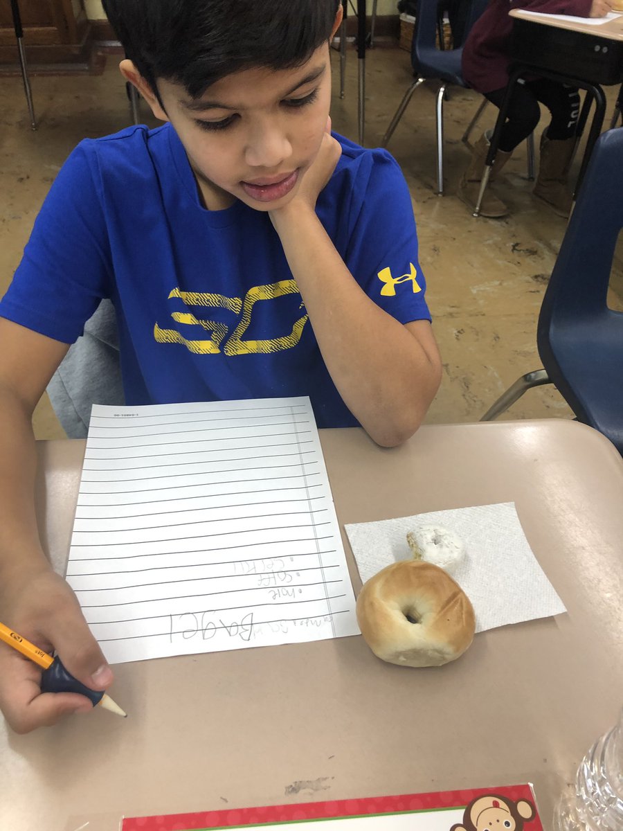 It’s all about the hook! Using donuts and bagels this morning to help us become better writers! 🥯🍩