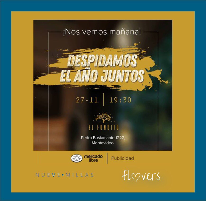 Gracias <a href="/Mercadolibre/">Mercado Libre</a> por elegirnos 🎉 mañana #MercadoLibreuy despide él año con sus 150 invitados 🥂  #vips en el <a href="/elfondito/">gaston de lafe</a> #finalparty #endoftheyear #elfondito #event #nuevemillas