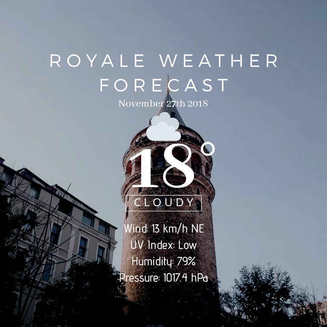 royale_central's tweet photo. [ #RCN_RP Royale Daily Weather ]

Selamat pagi dan selamat beraktifitas! https://t.co/sUu5uqMetF