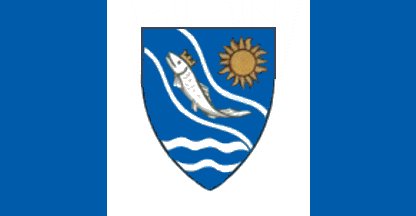 47: PARKSVILLE (5.1 points)- Delighted by the crown on the fish, along with the smile- The sun is also nice- This is actually a pretty good lazy flag- Apparently there are two Parksville flags, but the second one is just a banner, so we'll ignore it