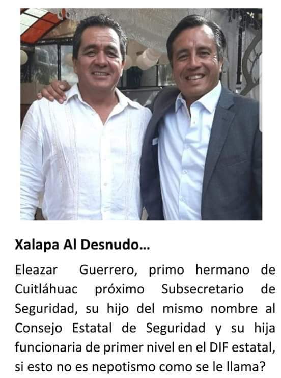 Y eso que la gente en #Veracruz votó contra el nepotismo, ahí les va "su cambio". @Magno_Evento @Pechmed @MaTere_Mendoza @laura__ceron @VialidadXalapa @reportwitteando @DivinoTormento9 @wera010708 @jorgeberry @OSWALDORIOSM @