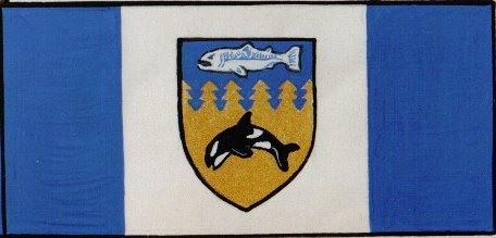 42: SAYWARD (5.25 points)- Why is the sturgeon so angry?- If it's in water, is the Orca in golden water?- Seriously, how many more flags are going to be "town shield, surrounded by two bars"?