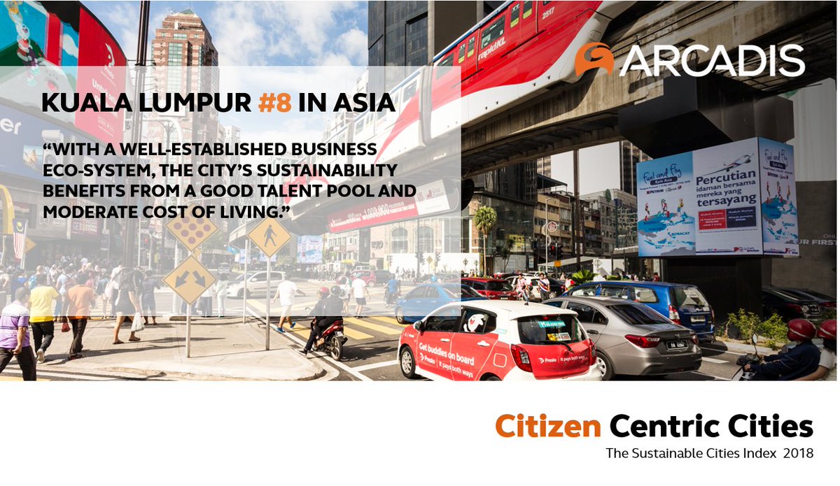 ArcadisAS's tweet photo. Kuala Lumpur ranks #67 globally in this year's Arcadis’ #SustainableCities Index and has a well-established business eco-system that benefits from a good talent pool and moderate cost of living. Read Asia City Spotlights now! https://t.co/ubr0HLGam1  #ArcadisKualaLumpur https://t.co/RuNMp1HE3k