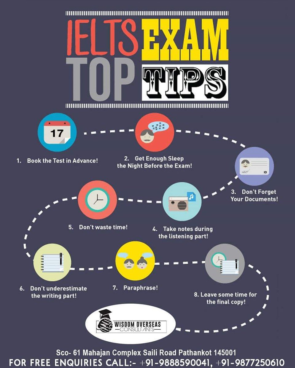 overseas_wisdom's tweet photo. IELTS EXAM TOP TIPS https://t.co/dbYR90Xksa