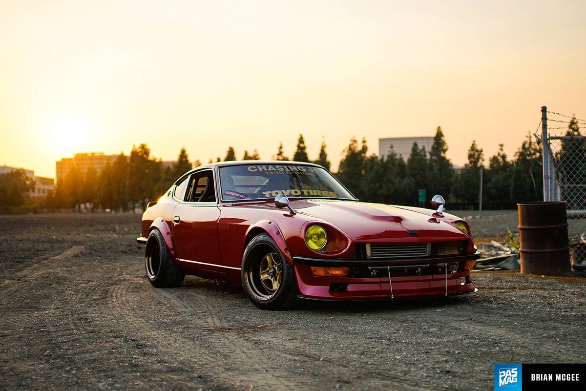Eye-catching from all angles.
pasmag.com/features/5170

#pasmag #chasingjs #datsun #240z #sr20det #turbobygarrett #workwheels #toyotires #tredwear #hpsperformance #rywire #takata