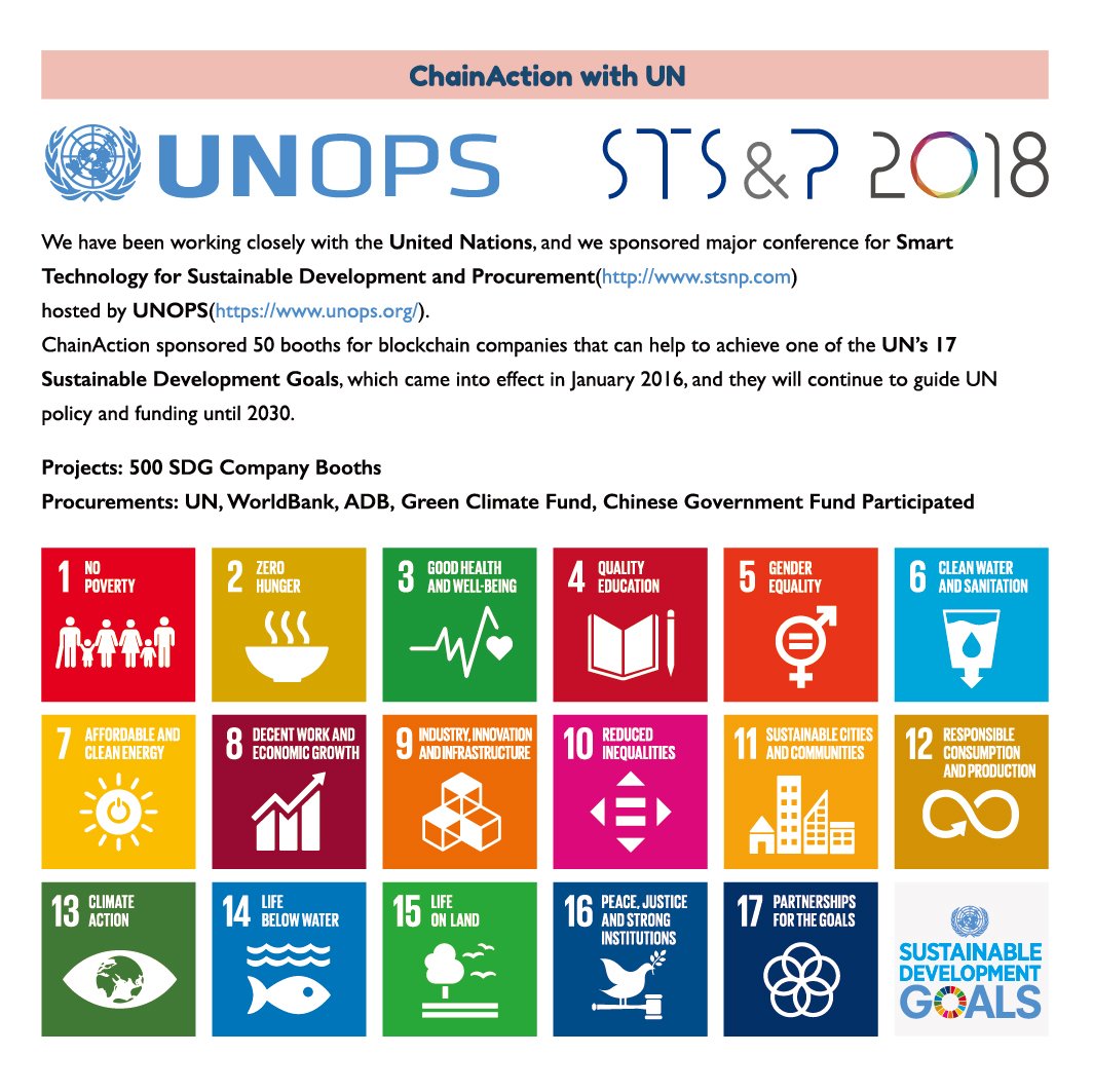 ChainActivist's tweet photo. Did you know #ChainAction works closely with the #UN, and we sponsor the Conference on Smart Technology for Sustainable Development and Procurement ? We believe #blockchain tech helps to achieve #UN #GlobalGoals to end poverty, ensure that all people enjoy peace and prosperity https://t.co/5l7STAsmug