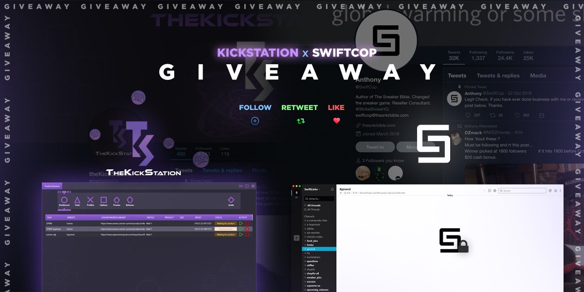 SwiftCop's tweet photo. 👨‍🍳CYBER MONDAY FLASH GIVEAWAY 👩‍🍳

How to enter: 
Follow @swiftcop and @thekickstation
RT this tweet
Like this tweet

1 winner will receive : 
1 KickStation Key 
1x Month in SwiftLinks (My personal Slack group)

Will choose 1 winner in 1 hour! https://t.co/VVY6WYT1TX