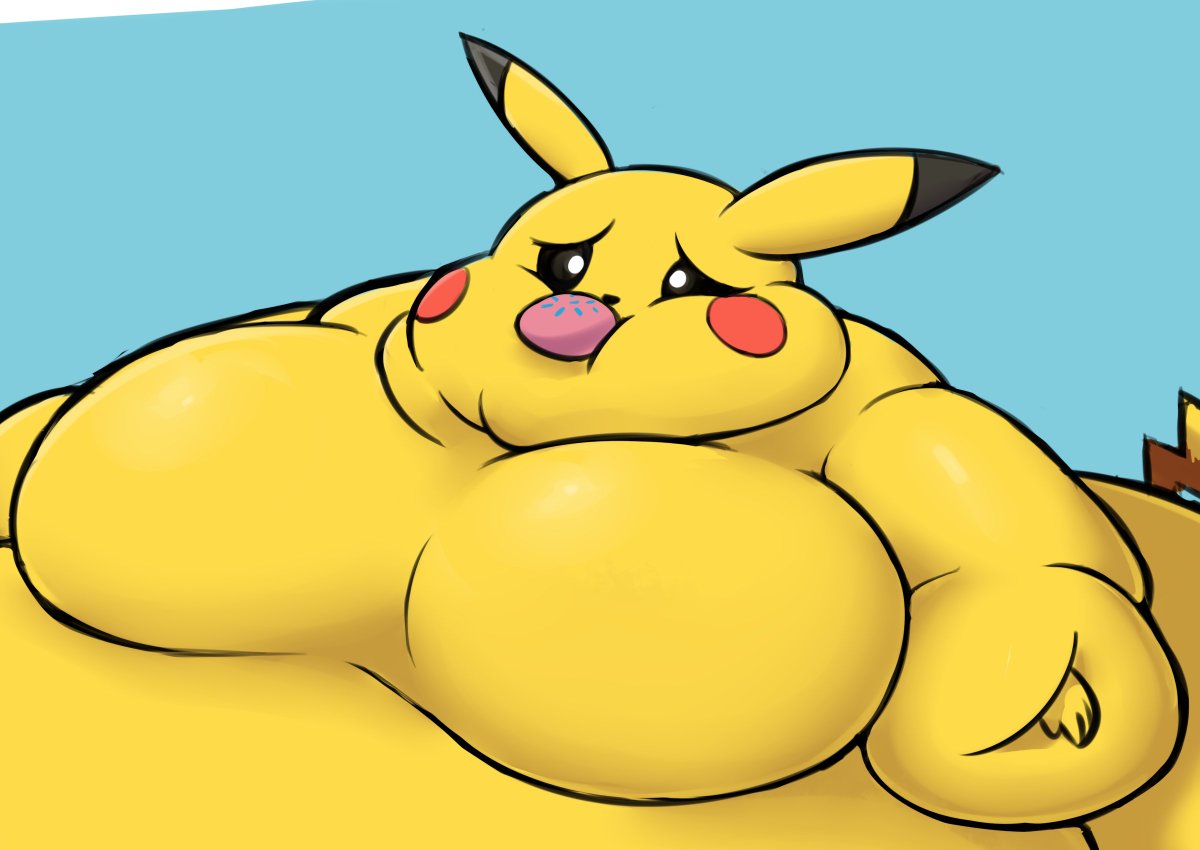 Pikachu and Eevee, after being fed maybe too many poffins... 