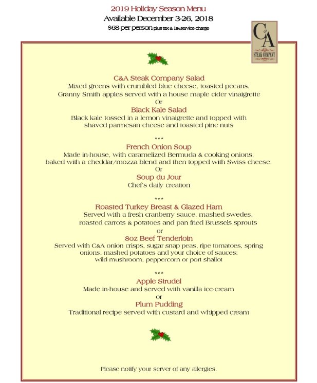 CASteakCompany's tweet photo. Planning a work Christmas party? Perfect!
Planning a family outing? Wonderful!
Just looking to treat yourself or your loved one? 
Treat yourself to C&amp;A Steak Company's exclusive Holiday Menu, available for a limited time only!
#holidayseason #steakhouse #bluemountainvillage https://t.co/j7AwLKq0xL