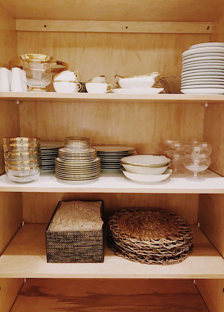 All that glitters is gold - Our client was so excited to finally have a special place to store her mom’s #finechina. It’s not just about organizing, it’s about using the things that bring us joy. #PeaceLoveOrganize #kitchendecor