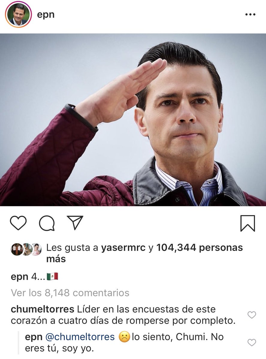 Faltan 4 días y comienzo a extrañarte igual que <a href="/ChumelTorres/">Chumel Torres</a> ayñññññ <a href="/EPN/">Enrique Peña Nieto</a>