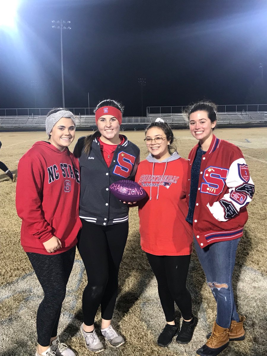 SRelay4life's tweet photo. We want to give a huge shoutout to our girls in their powderpuff dub. We want to thank everyone for their support and for coming out and cheering. We also want to give a huge shoutout to Western Alamance for hosting this event and letting us be apart of this.❤️💙💜 #saallday https://t.co/CmKQ4xP3Bg