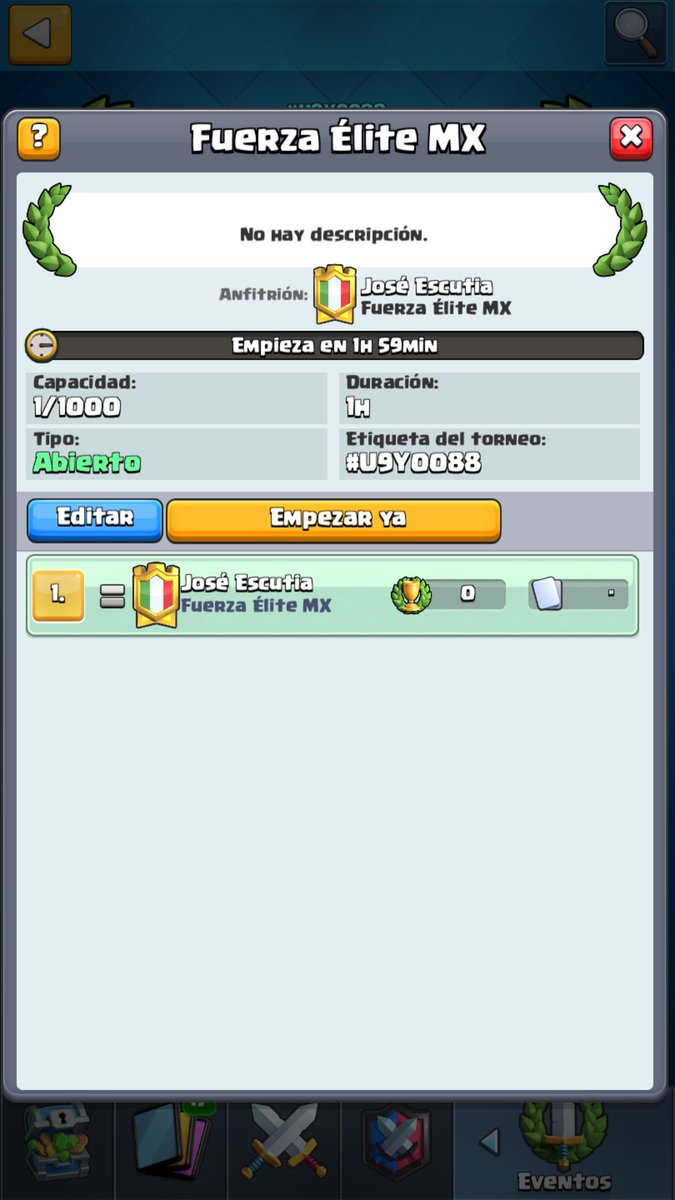Torneo libre los esperamos 😀👍
#ClashRoyale @DarkfightGT_ <a href="/AyudaJugador/">Ayuda Jugador</a>