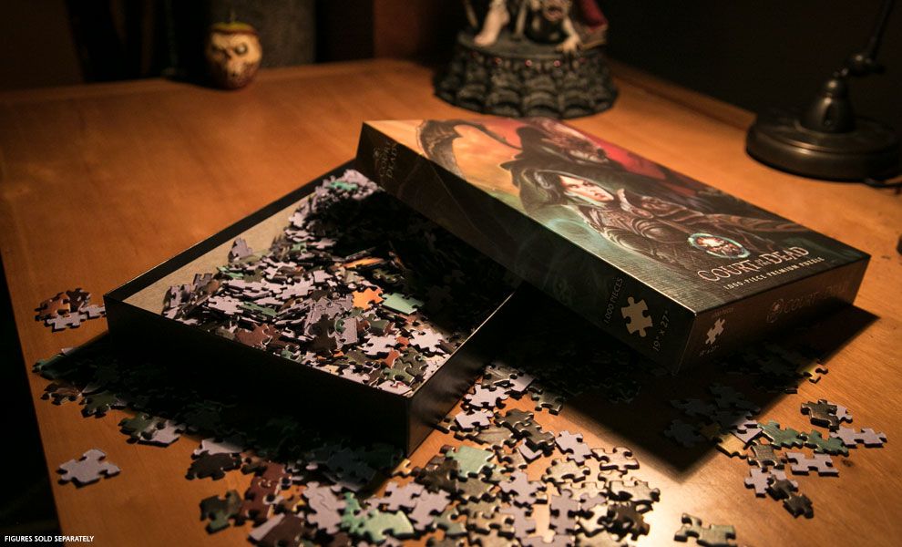 CourtoftheDead's tweet photo. "The difference between life and death is not a choice." 
The Court of the Dead: A Matter of Life and Death Puzzle by Project Raygun - USAOPOLY is available now: https://t.co/SwvVpw8E1i
#CourtoftheDead #SideshowCollectibles #ProjectRaygun #USAopoly https://t.co/7EyxEdYdK6
