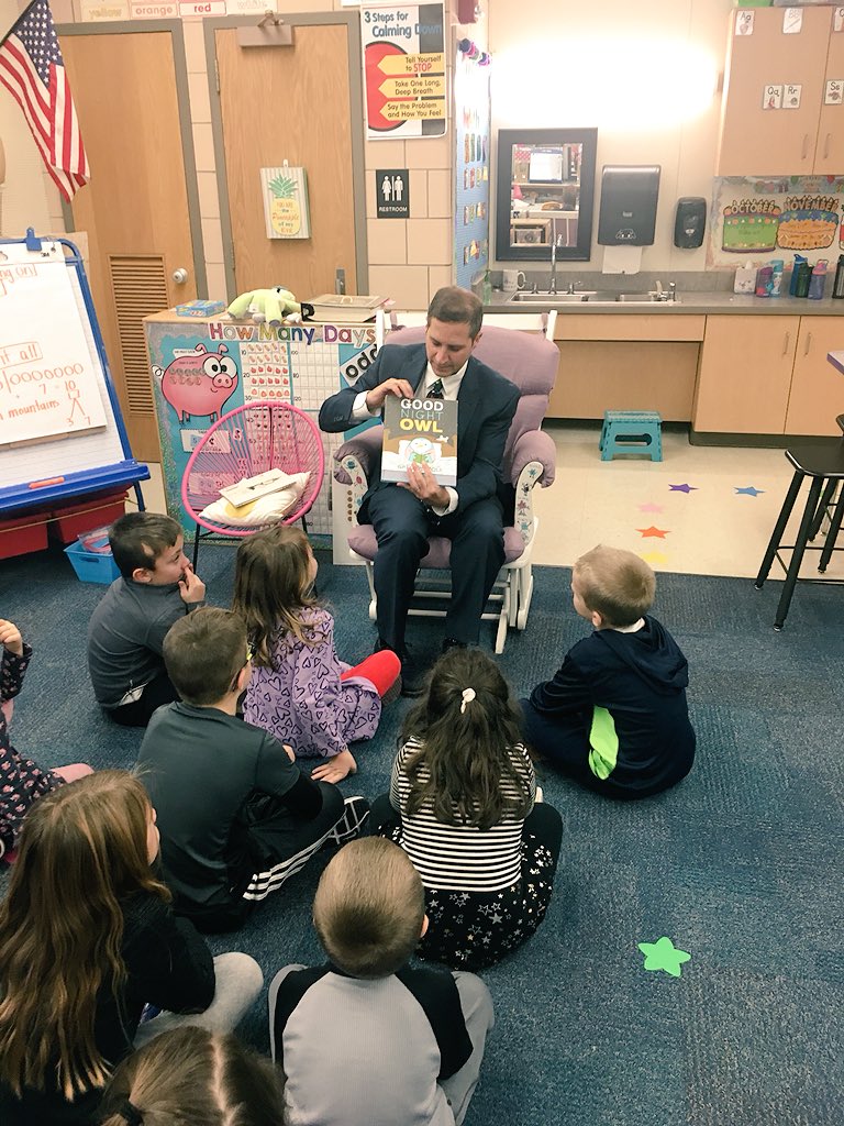 What an amazing return back to work.... @superwebstercsd came to read to our 1st graders. #alwayslearning #welovestories #engagedlearners #bestsuperintendent