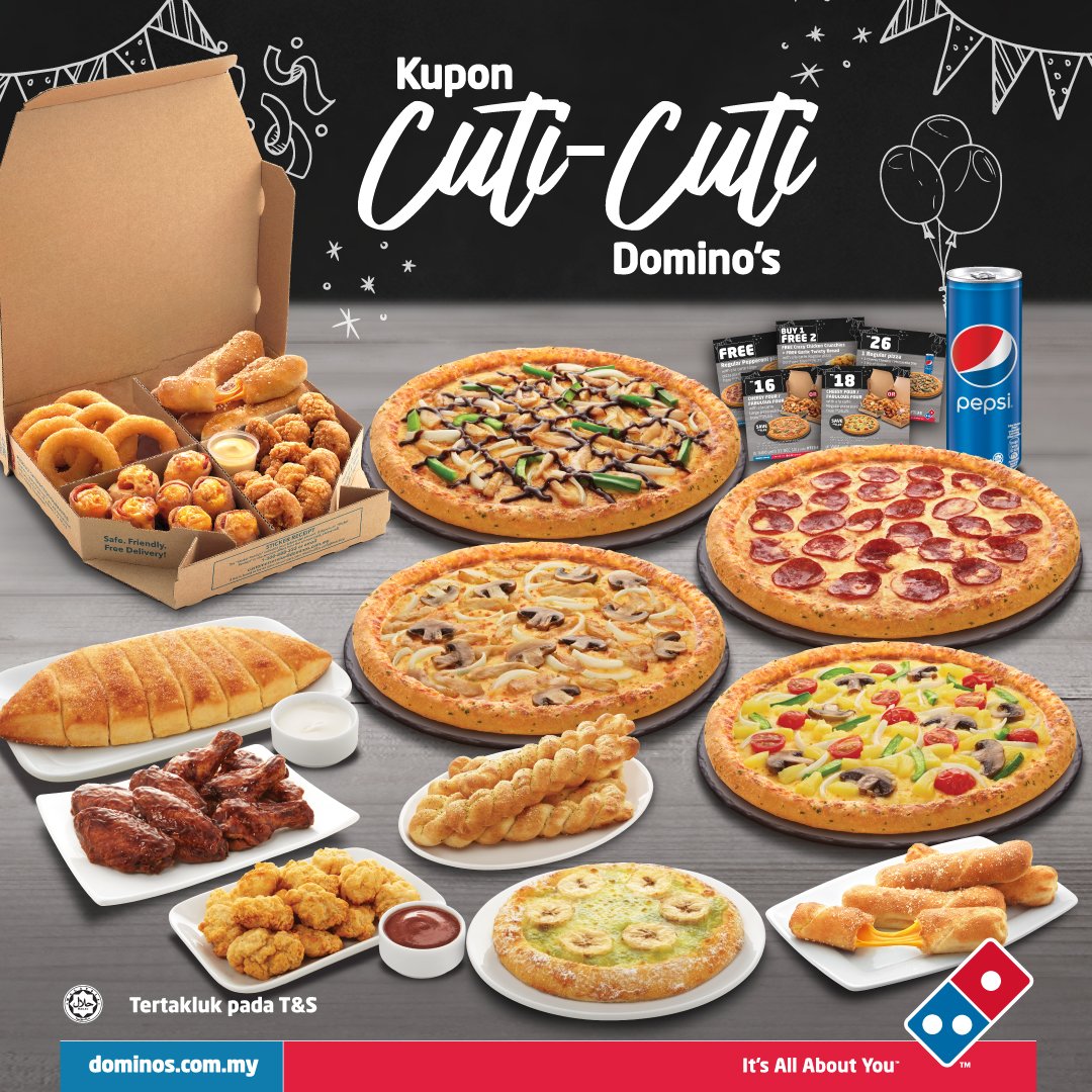 DominosMY's tweet image. Di kampung, di tepi pantai, mahupun di puncak gunung! Luangkan masa percutian bersama keluarga dan rakan dengan Kupon Cuti-cuti Domino's. Klik cepat di sini dan dapatkan kupon anda. Jangan lupa kongsi bersama yang tersayang. 😉

Ini adalah thread #KuponDominos