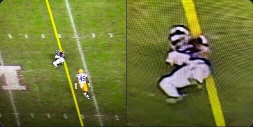 jayguidry541's tweet photo. Fun game but LSU won that game in regulation.  Fourth and long and the home boys get the spot.  videondoesnt lie And in 2nd OT.  That was a fumble.  SEC refs are horrible. #LSUvsTAMU https://t.co/exUFSW9BWe