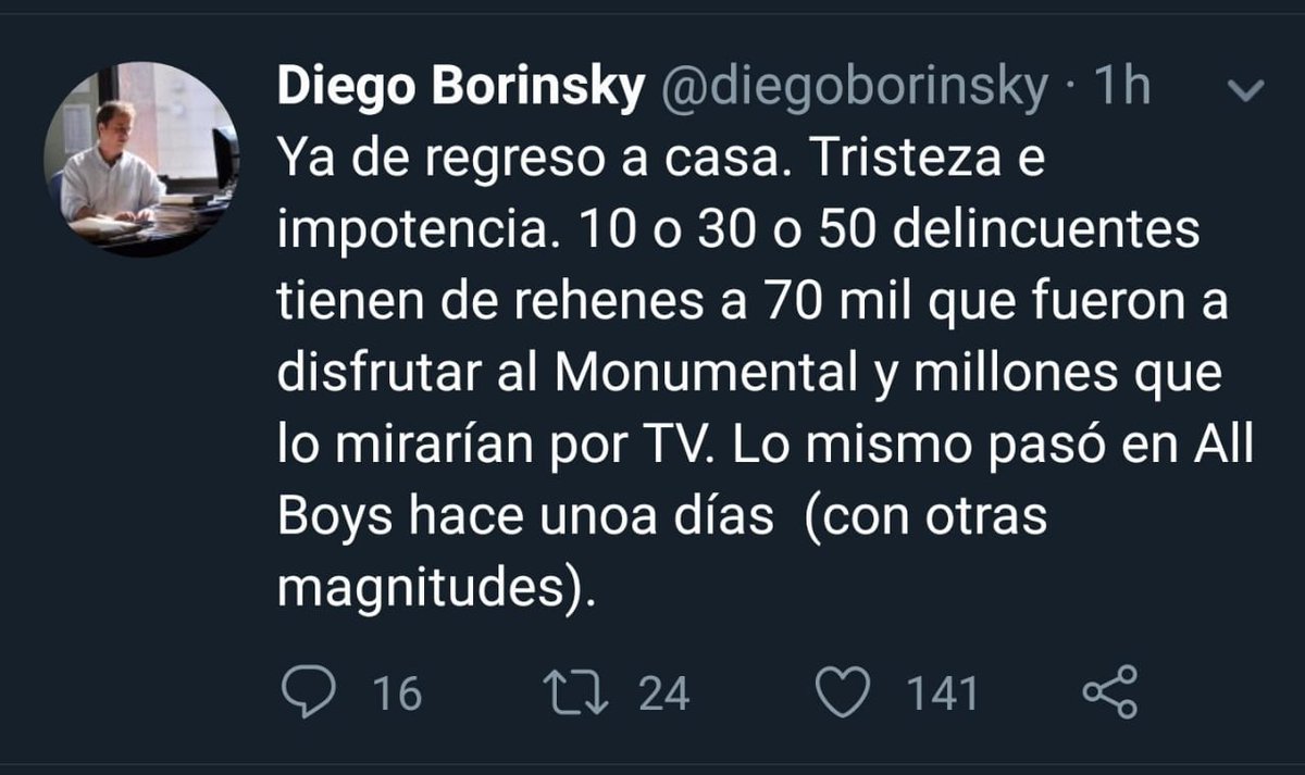 La doble moral de <a href="/diegoborinsky/">Diego Borinsky</a> al igual que varios del 'periodismo' argentino.
