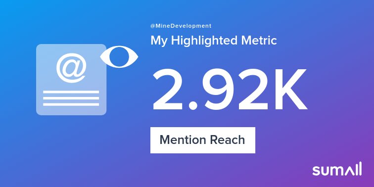 My week on Twitter 🎉: 1 Mention, 2.92K Mention Reach, 1 New Follower. See yours with sumall.com/performancetwe…