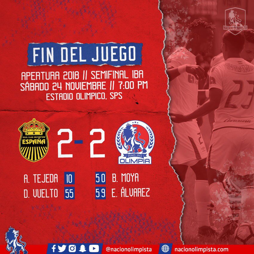 NacionOlimpista's tweet photo. ¡Finaliza el juego en estadio Olimpico !
#NosVolveranVolver https://t.co/lOCK0gQ5XT