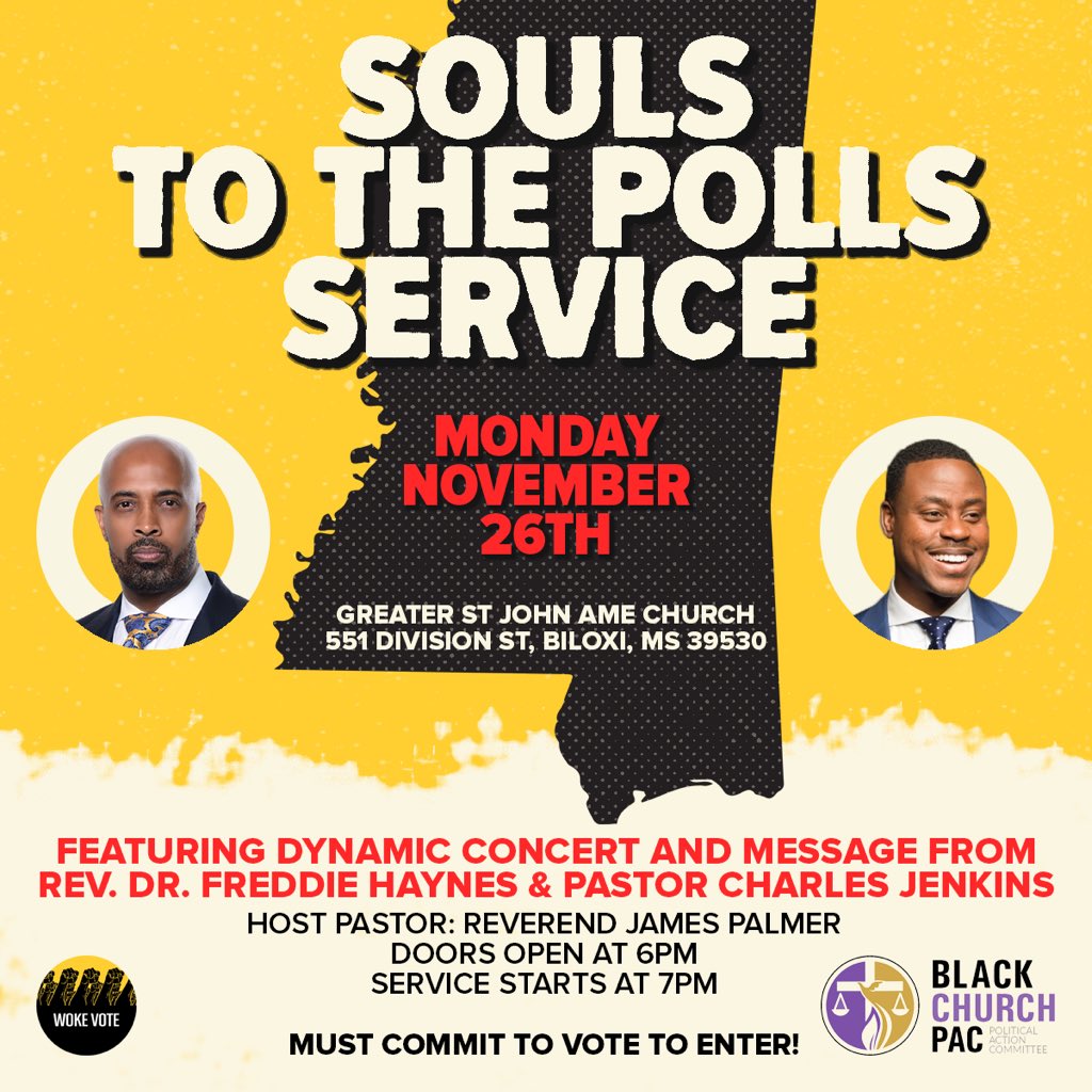 DannyDGlover's tweet photo. Mississippi is WOKE &amp; WORKING! Tell a friend, to tell a friend....✊🏾#WokeVote #RighteousVote #BlackVotes #MSPol #MSRunOff #WeComingForIt #Nov27 https://t.co/NPEnzUcmFZ