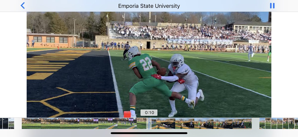 robinsonandrew's tweet photo. I think a case could be made to @KSHSAA that state finals should use 8-man officiating crews. This pivotal play would’ve had an official in much better position to see the ball was out before the goal line. https://t.co/I1h1YrwEQU