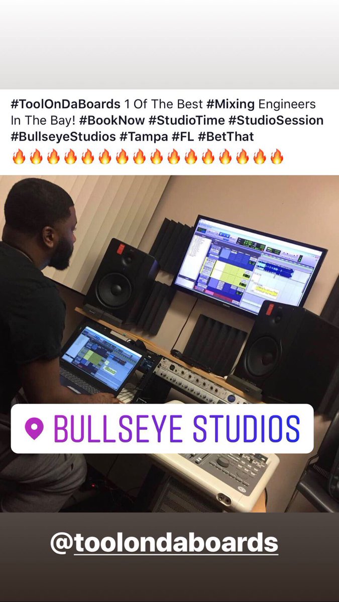 Bullseye_Live's tweet photo. #BookNow #StudioSession #StudioTime #Tampa #AppointmentOnly #BullseyeStudios #RecordingStudio #ToolOnDaBoards #ProTools #Apple #Production #Beats #Podcast #Photography #Graphics #Empire⁠ ⁠#BetThatRecords #BullsEyeLive #BluntSessions #GlowGangSouth #TampaWillWin #BetThat https://t.co/YUgvMBoF5g