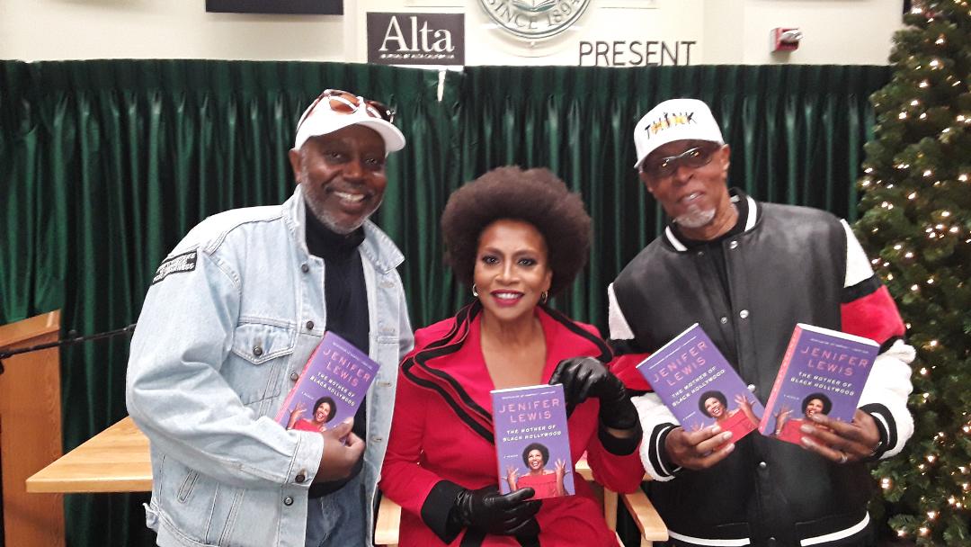 think_big_inc's tweet photo. Bishop Harold Jackson and Willard Pugh were honored to hang out with Ms. Jenifer Lewis today at Vroman's Bookstore. She was gracious enough to lend her voice to a sound bite announcing our giveaways of her new Memoir, "The Black Mother of Hollywood". #thinkbiginc #kjlhradio https://t.co/rO0bpm4RAB