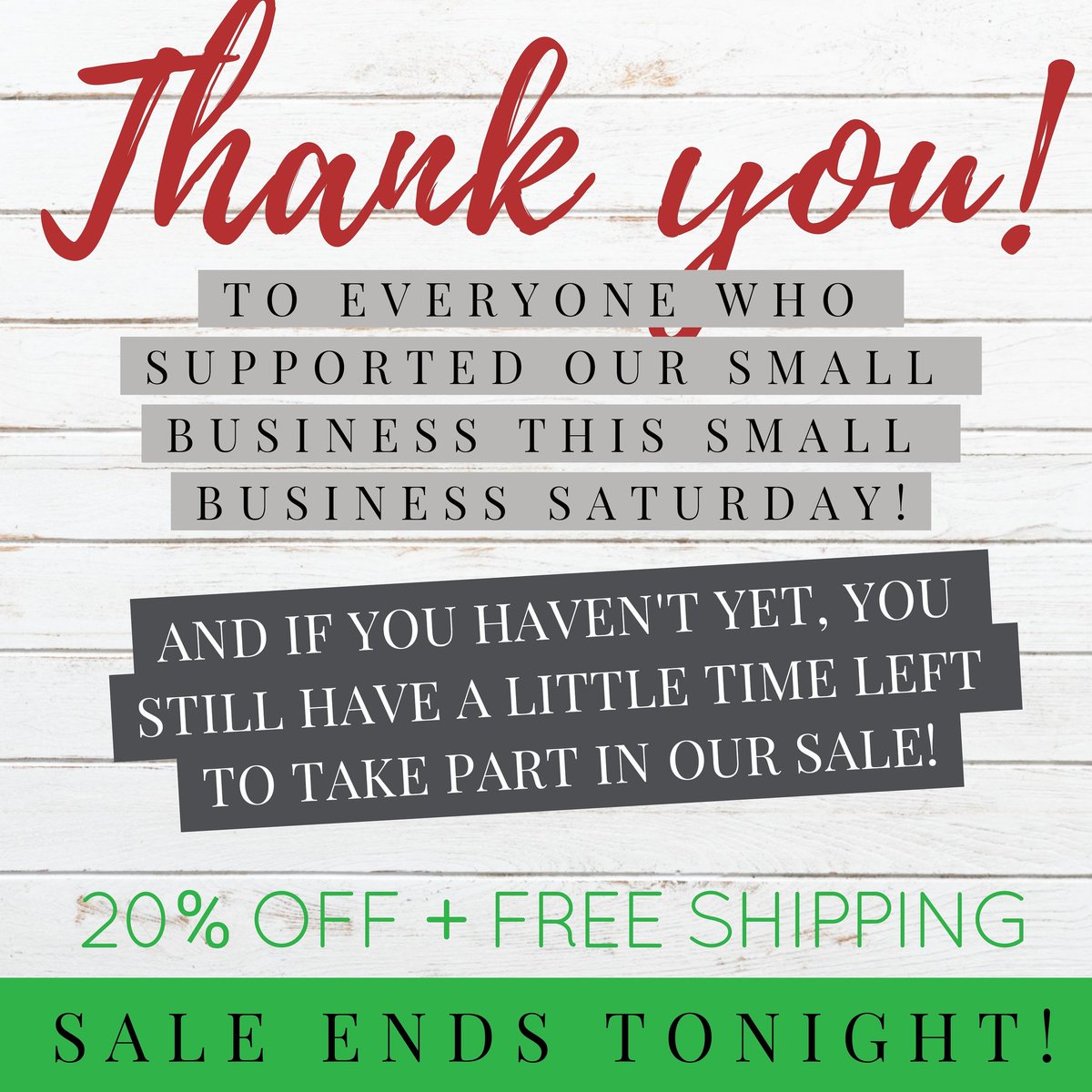 erinnapoli's tweet photo. WHAT AN AMAZING DAY! If you made a purchase from me, or any small business, give yourself a pat on the back. You have helped a small business grow today - you've put food on their table, gas in their car, clothes on their backs - on behalf of all small business owners, thank you! https://t.co/pDM58w6J7a