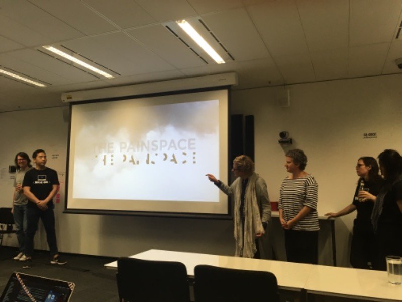 Pencils down and the presos are off! First up are THE PAINSPACE, who are an Apple App review away from shipping a complete app, fantastic!