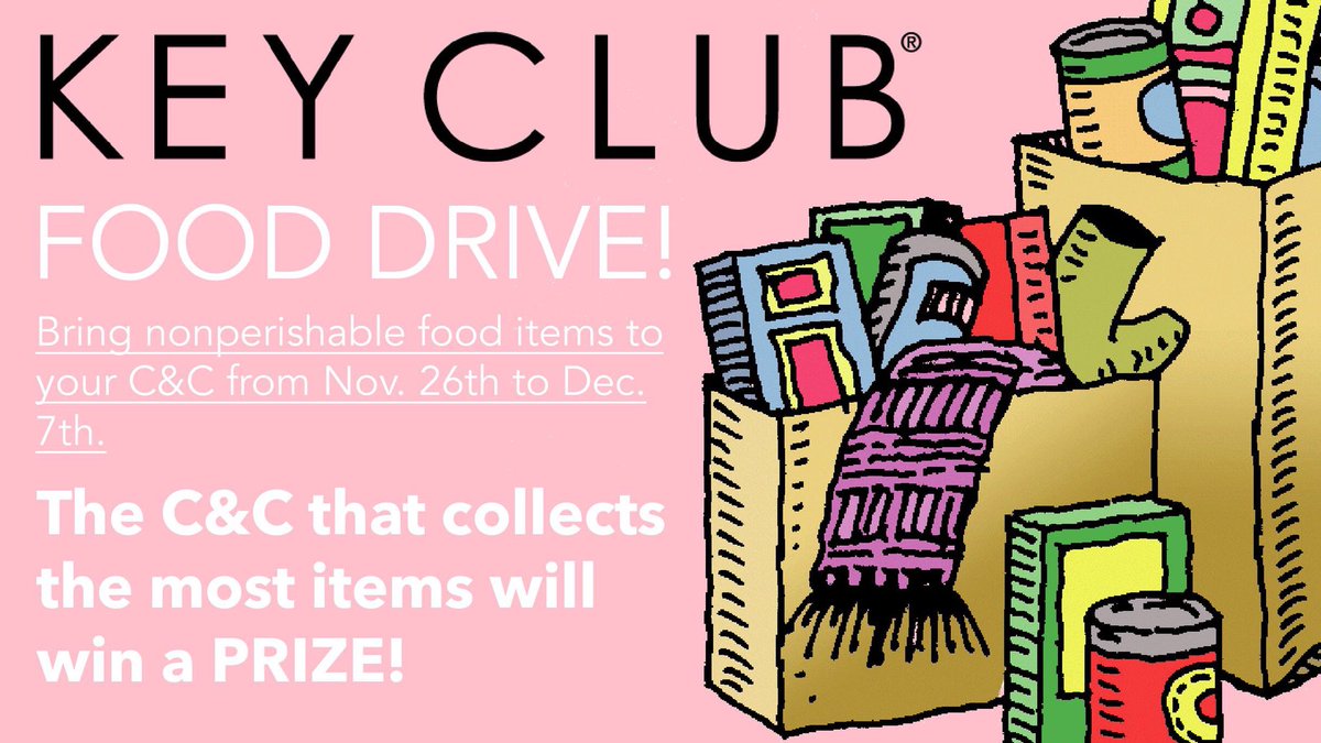 TremperKeyClub1's tweet photo. Attention Tremper students! Start bringing canned goods and nonperishable food items to your C&amp;C this upcoming week! Your contribution will be donated to the Shalom Center later this month! https://t.co/0KoXeAZ3Dw