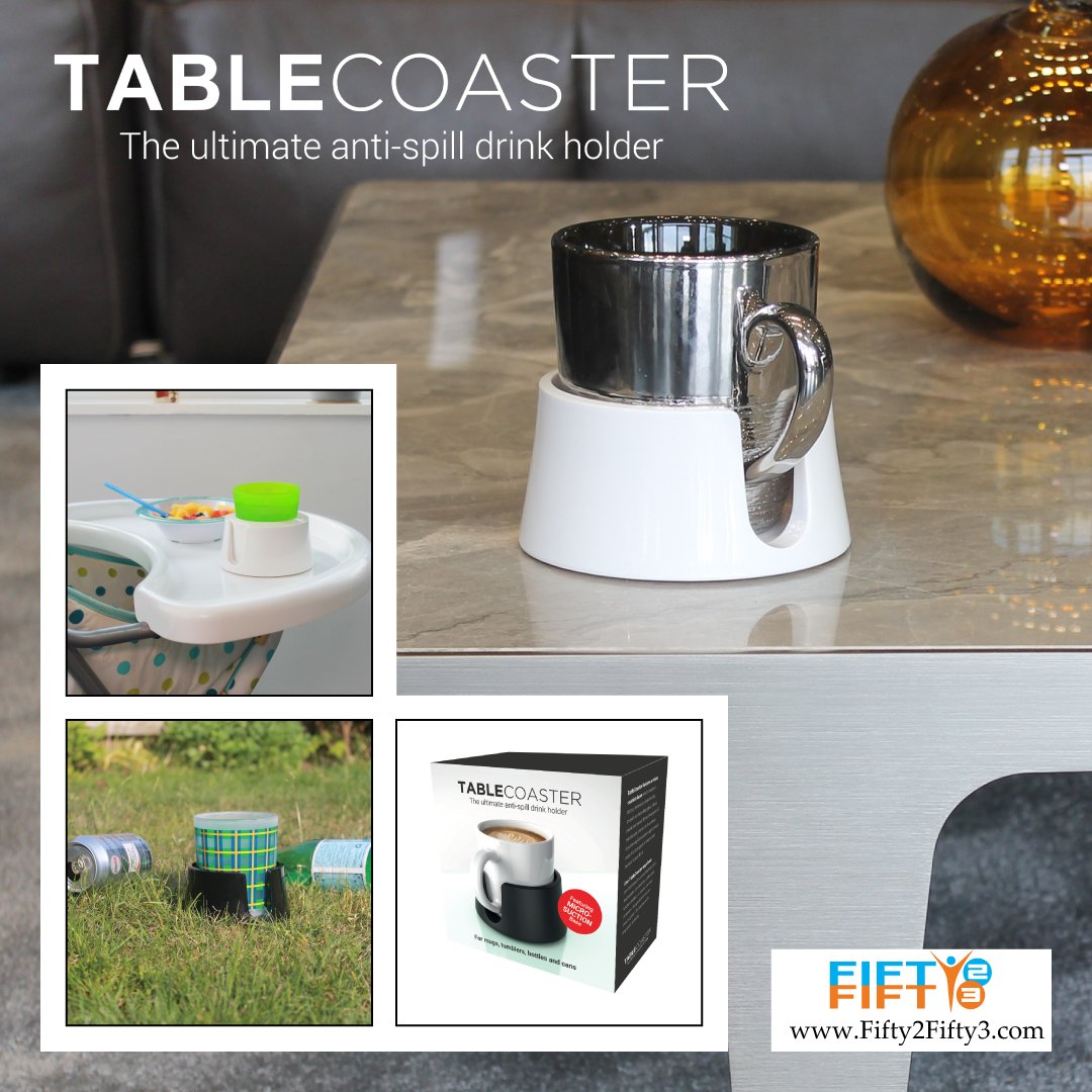 #TABLECOASTER
The Ultimate Anti-Spill #Drink #Holder!

One-size fits all drinks | Anti-spill technology | Adjustable holder | Low centre of gravity.

SHOP HERE ➜ goo.gl/gPZiBm

#Fifty2Fifty3 #UAE #Dubai  #drinkholder #gifts