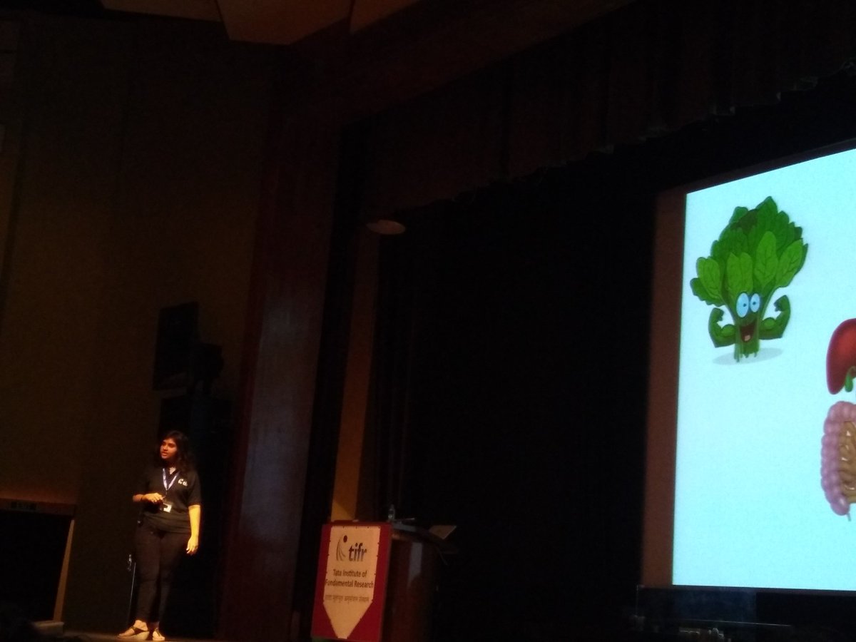 pd1490's tweet photo. Harshita Kaul giving a scintillating talk on Muscles and Bones at @TIFRScience for Frontier Of Science #FOS2018 event organized by @chaiandwhy n #TIFROutreach https://t.co/5phwFZo0nU