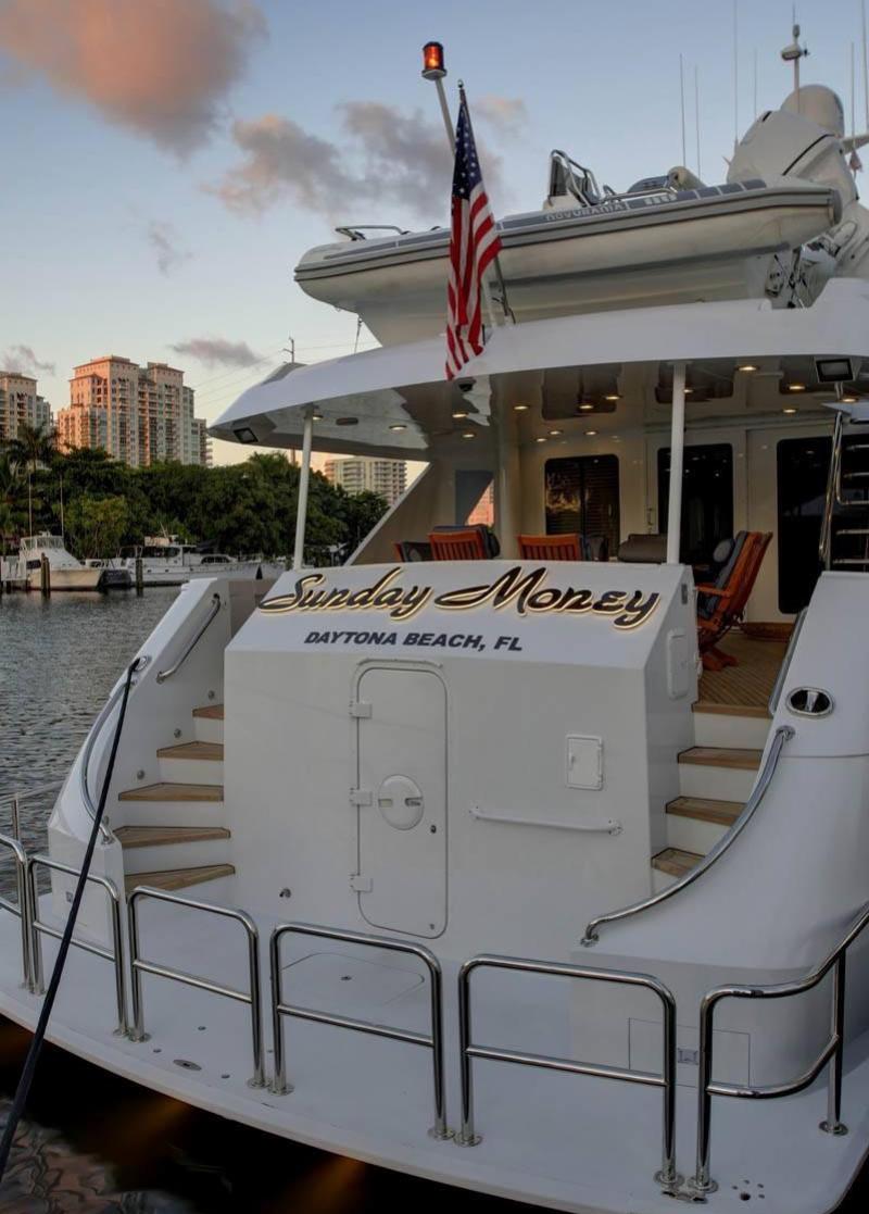 ArchivesDe's tweet photo. Dale's old yacht, Sunday Money, is up for sale for 4.2 Million. You can also charter it for a week @ $47K - $55K including expenses! As near as I can tell the yacht stayed with Teresa until approx. 2012 when it was sold &amp; refurbished. It still retains much of DE's custom finishes https://t.co/VYDp48skfC
