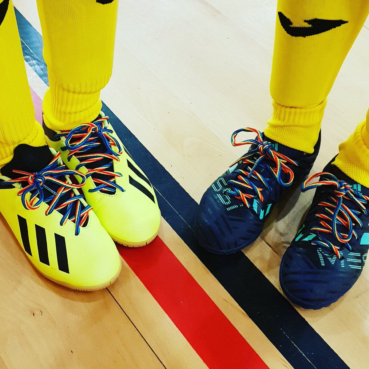 A couple of our boys showing off their rainbow laces at futsal this morning 
#RainbowLaces #NorfolkFootballisProud