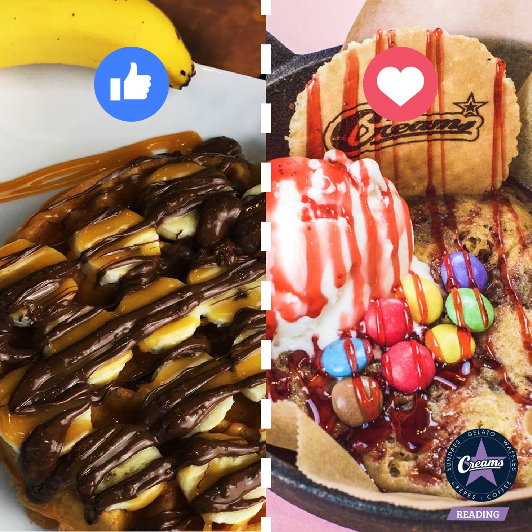 CreamsReading's tweet photo. Would you like a Banoffee or love a Tuba smarties cookie dough in this chilly weather? 👍❤️

#creams #creamsreading #winters #cookiedough #waffle https://t.co/7ZKhbB2GyB