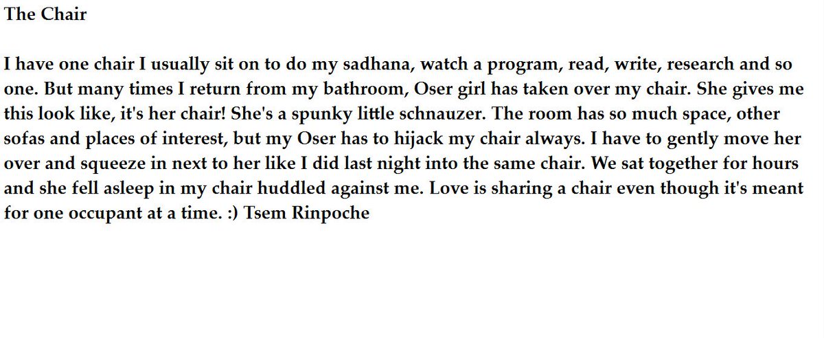 tsemtulku's tweet photo. The Chair-
A tale of love...
#meditation #yoga #india #compassion #petss #spirituality #kathmandu #PeaceAndLove #earth #nature #friendship #PositiveVibes #harmony #kindness #bhutan #animals #AnimalRights #AnimalCrossing
#newage #wicca #wisdom #kechara #tsemrinpoche #dalailama https://t.co/nOJICkM5P9