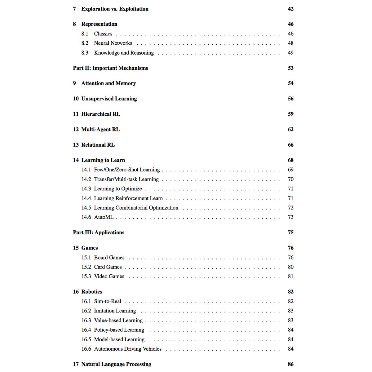 ml_review's tweet photo. Deep Reinforcement Learning [150pp]
Overview by @yuxili99

Draws a big picture, filled with details. Discusses 6 core elements, 6 important mechanisms, and 12 applications, focusing on contemporary work, and in historical contexts.

https://t.co/O3pnvc1hCO https://t.co/VE7nyO2iar