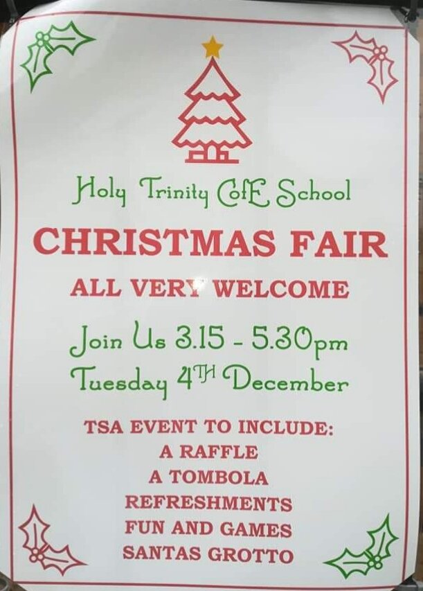 TrinityTSA's tweet photo. The Holy Trinity school Christmas Fair is shaping up really nicely! Thankyou to all the local organisations who have supported us and donated.. Our Raffle is going to be truly amazing! https://t.co/OEFQvshXtN