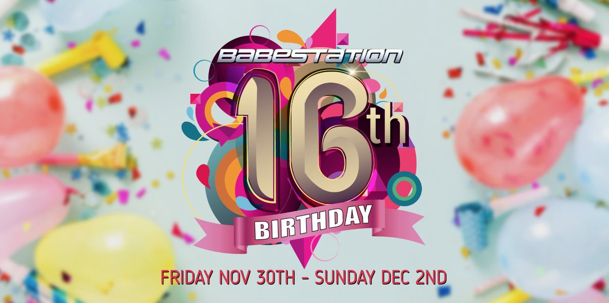 🎂 SUPER SWEET 16
🎉 @BabestationTV 16th Year Anniversary 
🎁 A whole weekend of naughty fun
📅 From Fri Nov 30 - Sun 2 Dec
😈 And you are invited https://t.co/2LpoGVwmcO