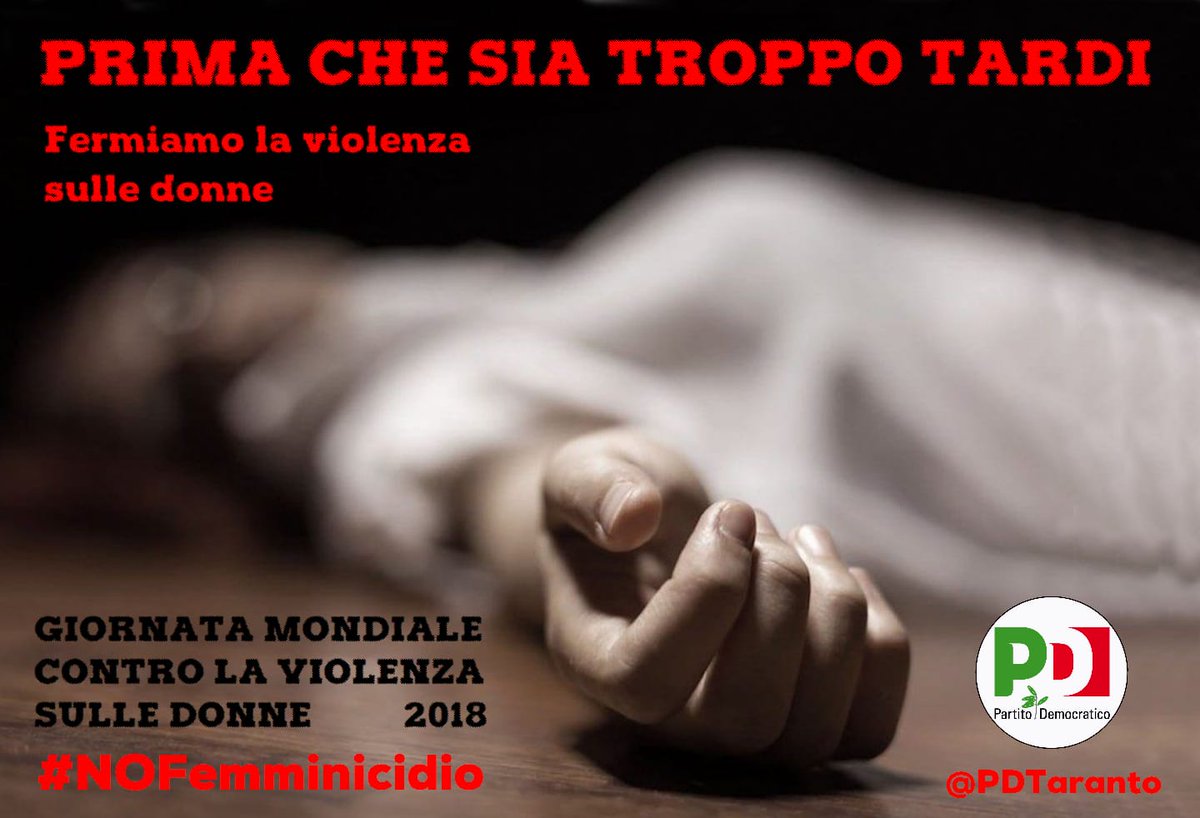 Prima che sia troppo tardi fermiamo la violenza sulle donne. 
#nofemminicidio #25novembre #stopviolenzasulledonne