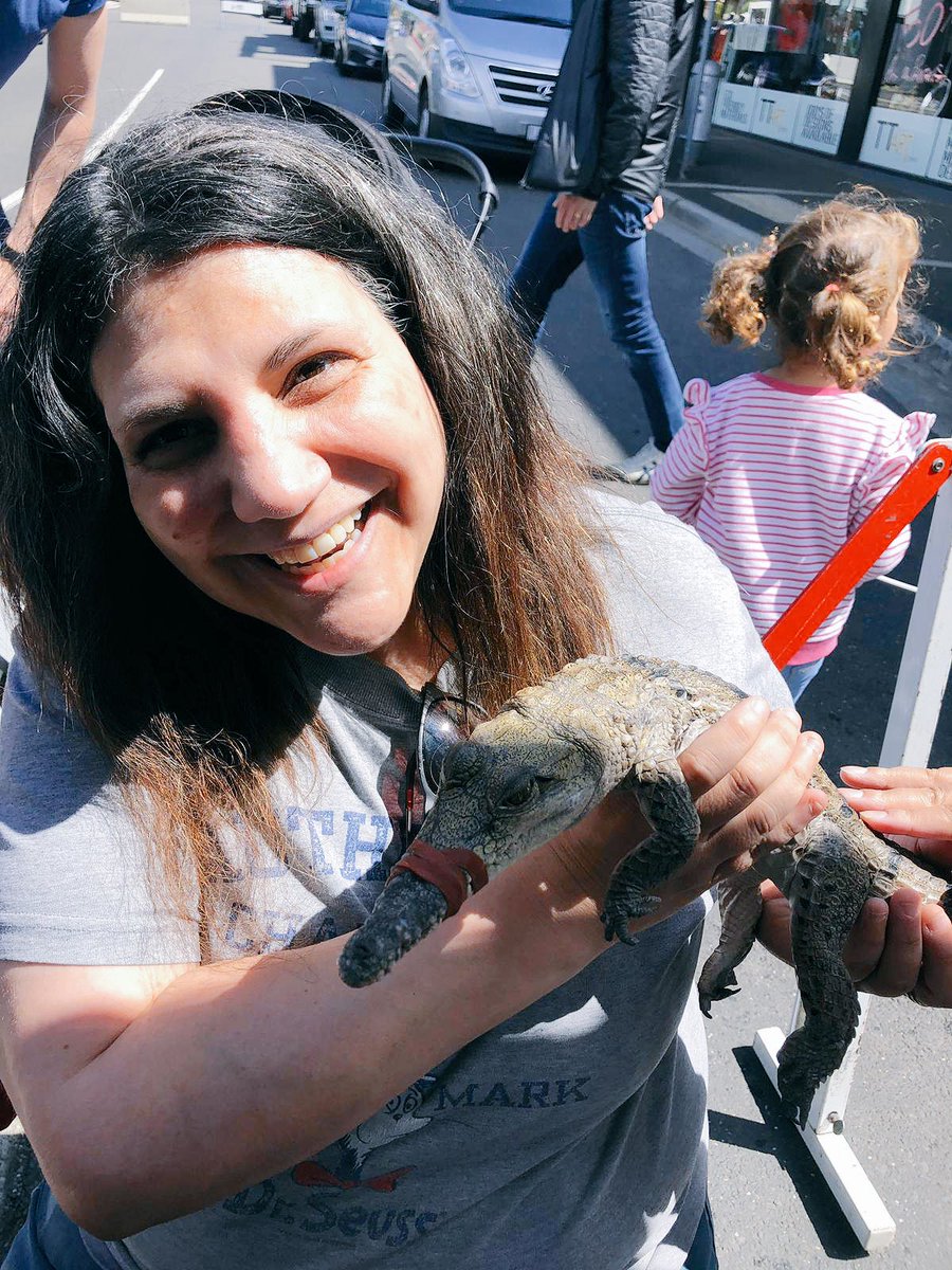 Karen_Freedman's tweet photo. Joshua (female) #crocodile 🐊 and #snake 🐍
#Bentleigh Festival
#Melbourne
#Snakebusters https://t.co/N5Yhj640Ff