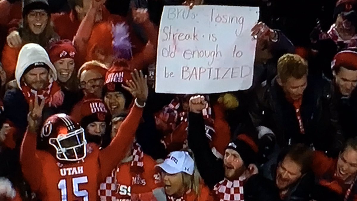 RedditCFB's tweet photo. “BYU’s losing streak is old enough to be baptized” (the LDS Age of Accountability is age 8) #HolyWar https://t.co/zR2UkuFvZc