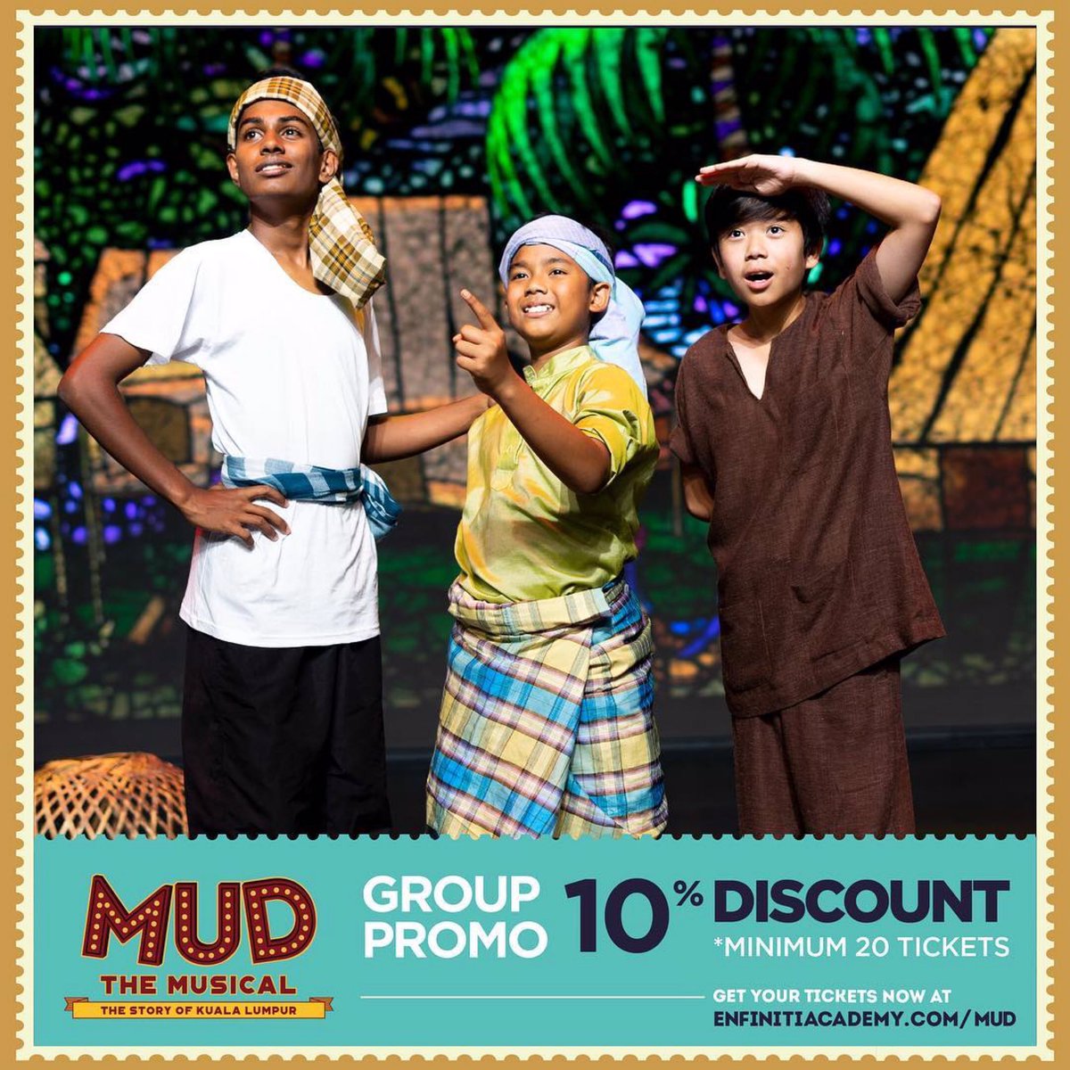 sharifahaLEYA's tweet photo. Get 10% discount with a purchase of 20 tickets or more in a single receipt! Discount applies to all categories ๐ For further enquiries, call us at 03.6142.8115 or email amanda@enfiniti.com.myโก
__
#MUDKL
#MUDTHEMUSICAL
#THESTORYOFKUALALUMPUR
#ENFINITIACADEMY
#ENFINITIMAKESMAGIC https://t.co/Aap0wpZVKO
