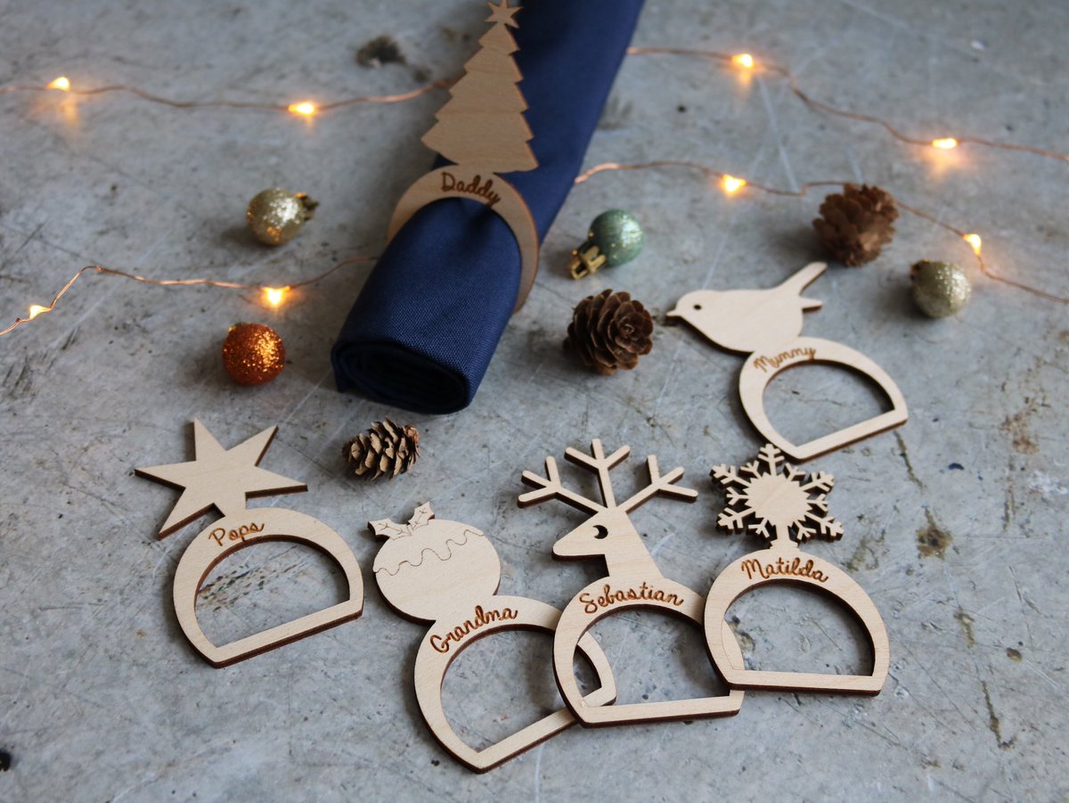 Excited to share this item from my #etsy shop: Personalised Christmas Napkin Rings #christmas #personaliseddecor etsy.me/2Kv7Y0R