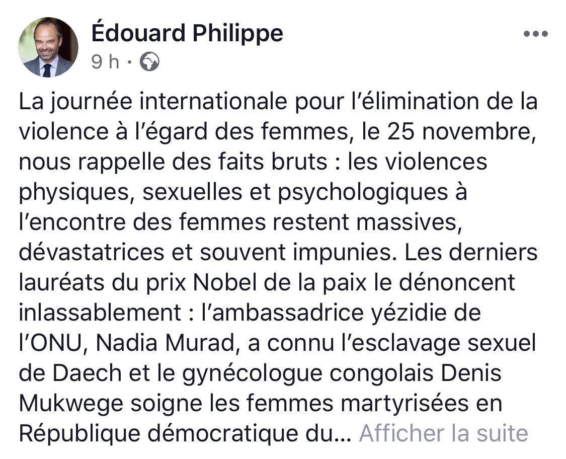 En France, une femme meurt, tuée par son conjoint, tous les trois jours. Aux femmes victimes, nous ne devons pas seulement la mémoire. Nous leur devons la justice et l’action ➜ bit.ly/2SasxST. #25novembre