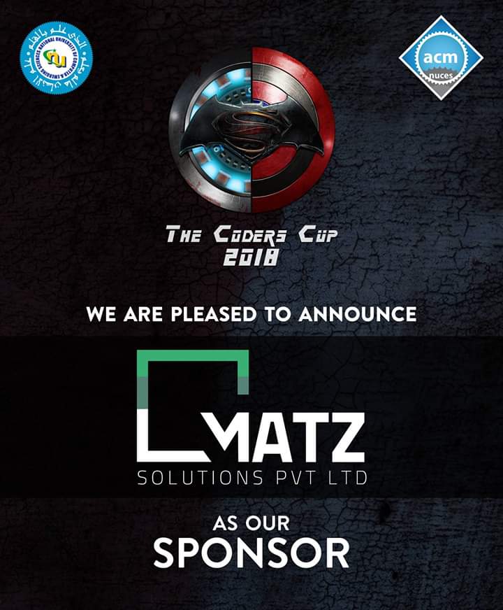 acmnuceskhi's tweet image. MATZ is a consortium that offers rich-tech solutions, dealing both in hardware and software, that offer cloud, educational, governance and training management systems

MATZ is most welcome this year.

#CodersCup2018 
#CodeToConquer
#ACMNUKhi